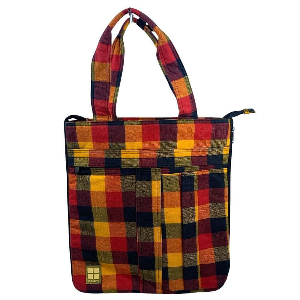 Plaid Tote Bag Purse Insight Bikini Brand Travel Beach Vacation Summer SAMPLE